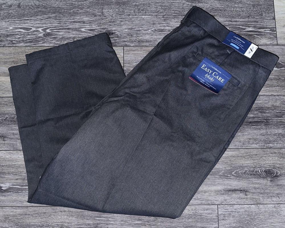 NEW From KOHLS! Croft & Barrow Men Dress Pant Black 48x29 Classic Fit Waist